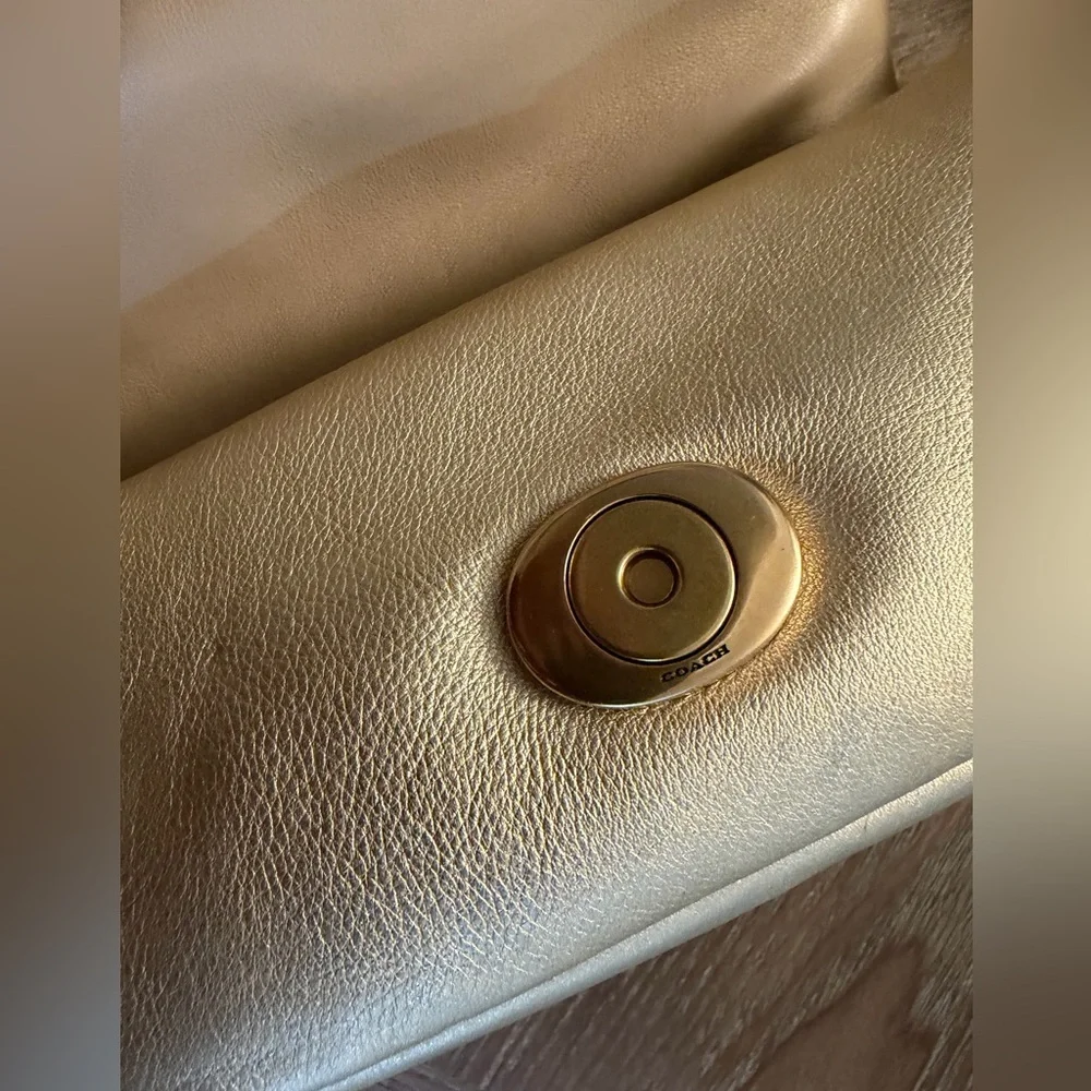 Coach Pillow Tabby Metallic Soft Gold Shoulder Bag